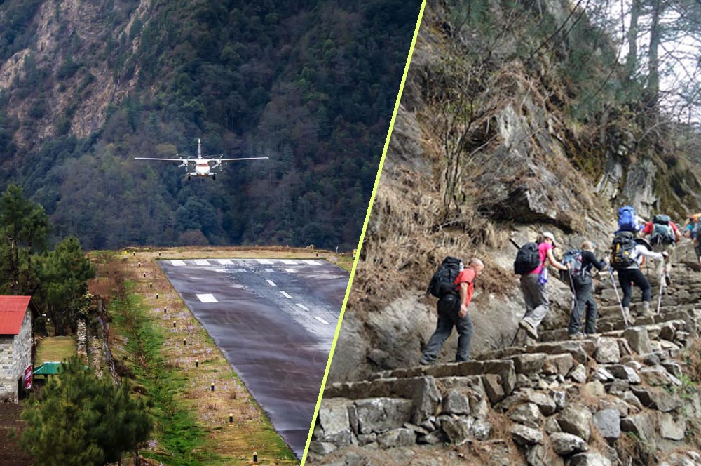 Fly to Lukla and commence trek to Phakding (2,620m)